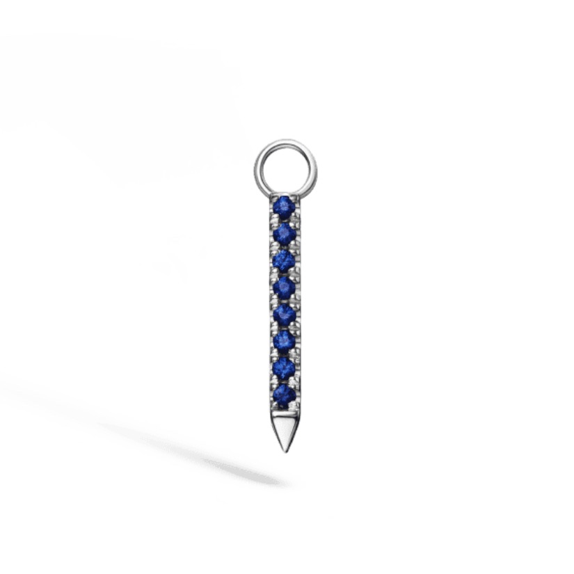 Maria Tash Diamond And Sapphire White Gold Eternity Bar Charm In 11mm